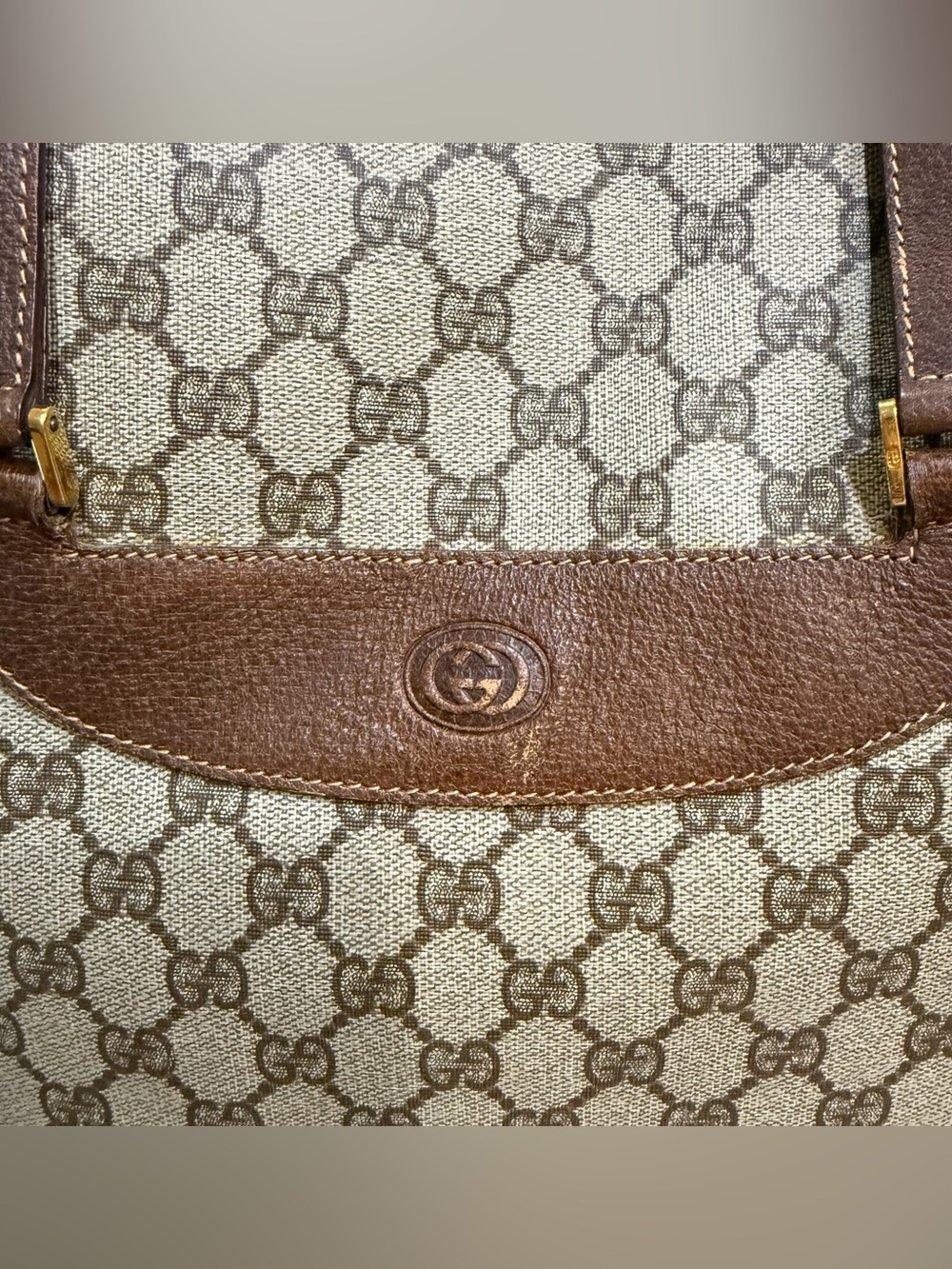 Vintage Gucci GG Supreme Sherry Line Tote Bag + Dust Cover - Picture 3 of 8